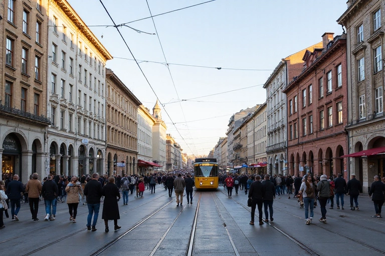 Widok na ulicę Nowy Świat w Warszawie