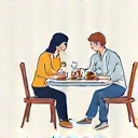 Ikona przedstawiająca rodzinę jedzącą razem przy stole